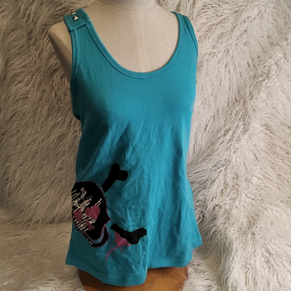 NWOT vintage torrid stud Skull tank top loungewear sleepwear 2 - Picture 1 of 4